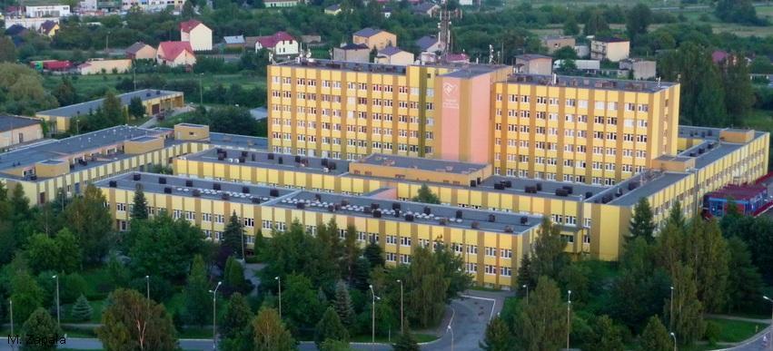 On photo hospital in Końskie aerial view